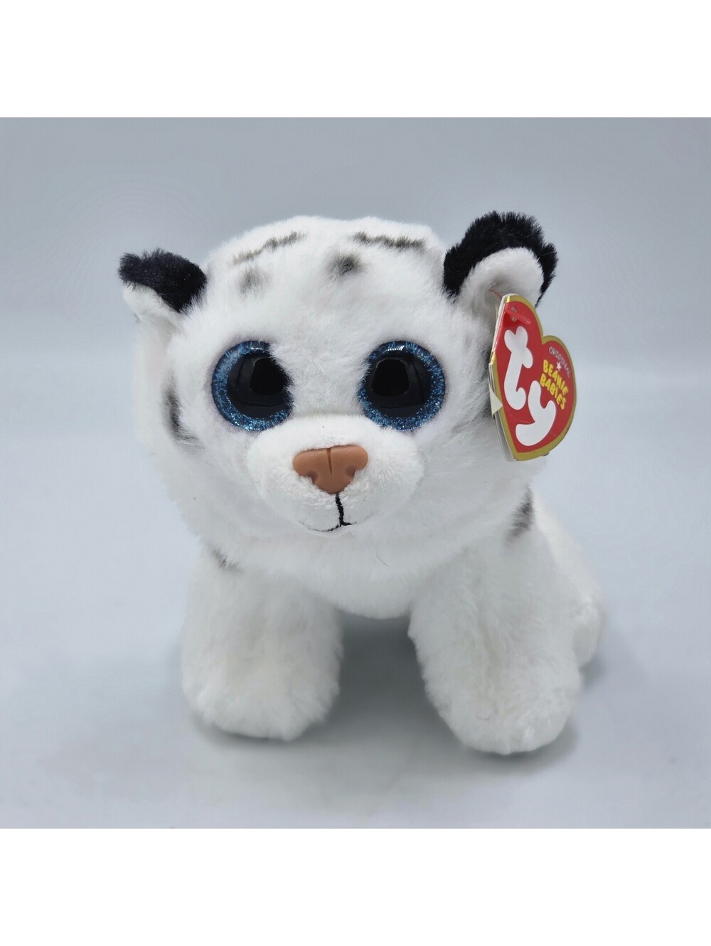 Ty Beanie Babies Tundra White Tiger Plush Glitter Eyes Stuffed Animal 6” W/ Tags